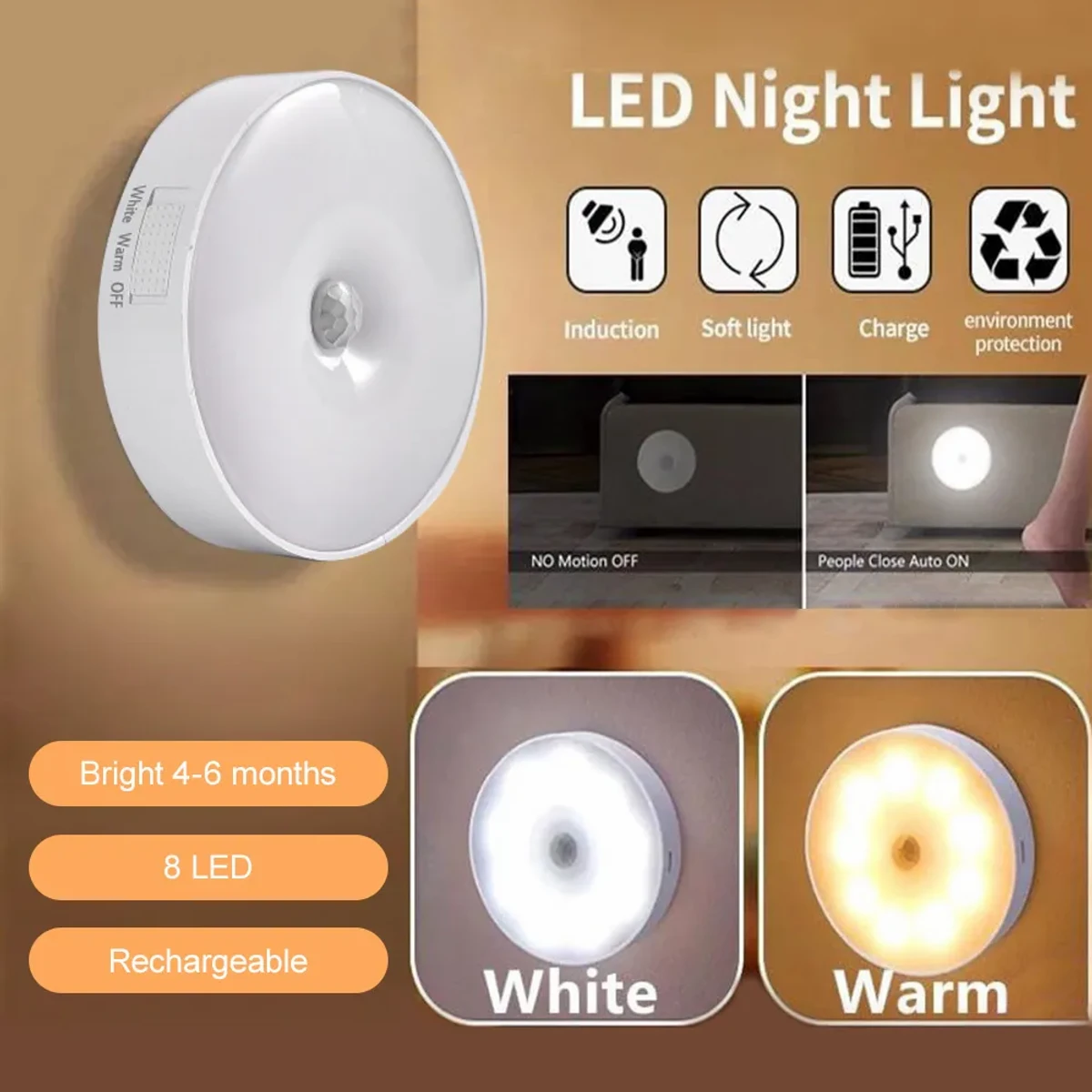 Motion sensor led light (1pcs)